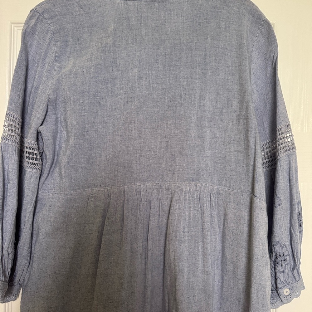 Tommy Bahama St. Lucia Split Neck Linen-blend Dress In Blue - Picture 7 of 10